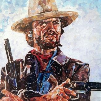 Outlaw Josey Wales in torn paper