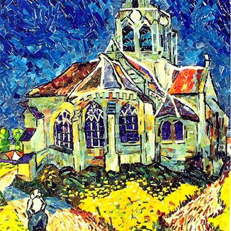 Church at Auvers (Vincent van Gogh) torn paper