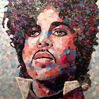 Prince in plectrums at 105x70cm